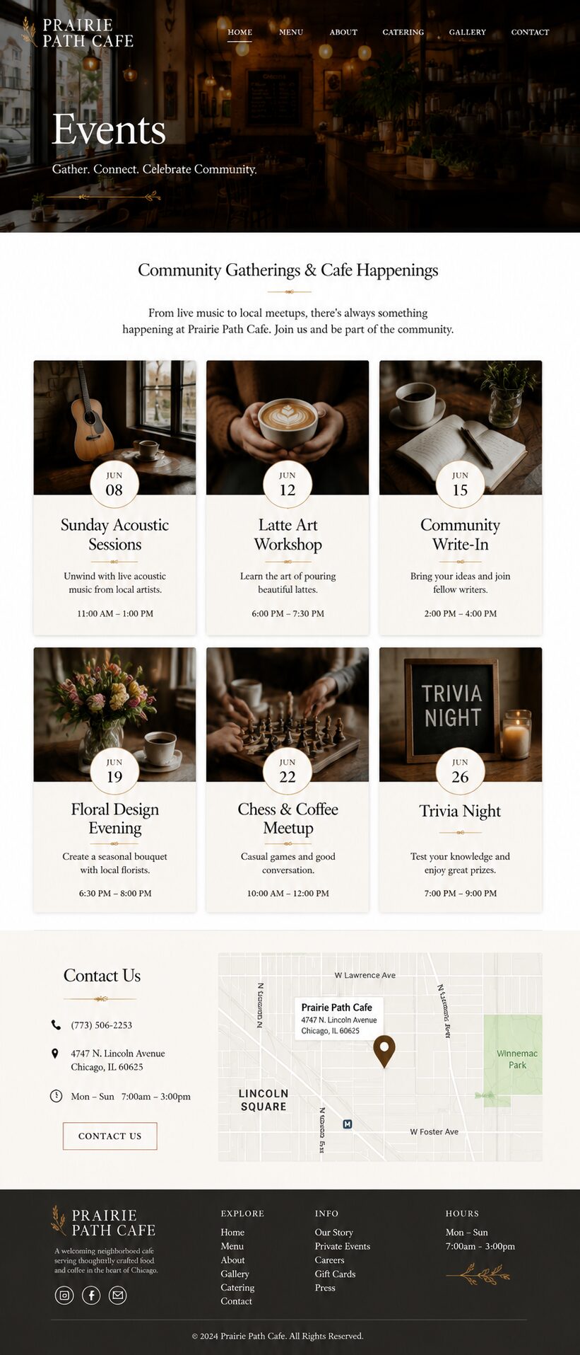 Events design mockup